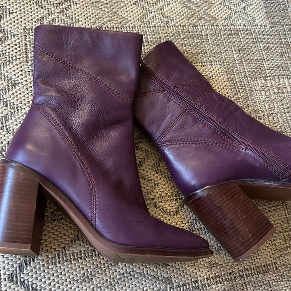 Franco Sarto Women's Stevie Mid Shaft Leather Boots in Purple - Picture 11 of 11